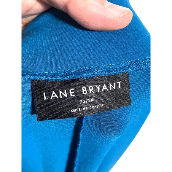 Lane Bryant Pull On Pants Aqua Womens Plus 22 / 24 Stretch Polyester Spandex - Picture 5 of 7